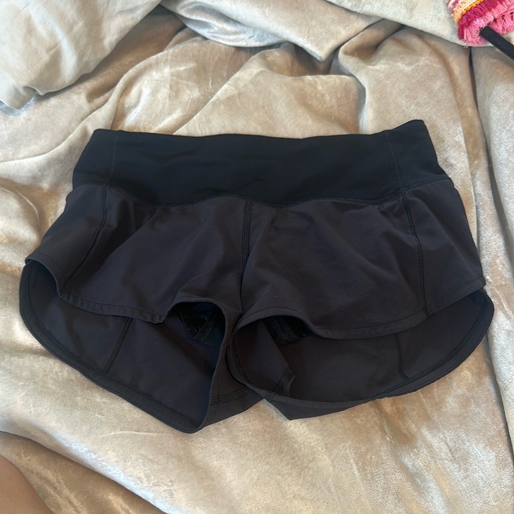 Lululemon black speed ups 2.5” size 2